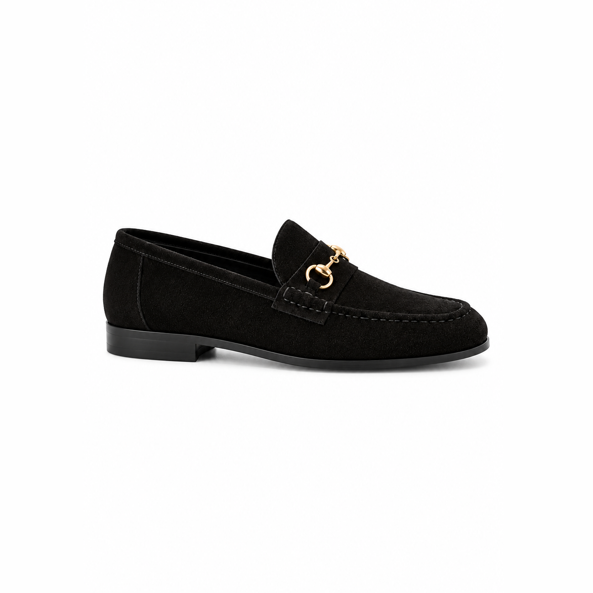 Arthur black suede loafers - side profile