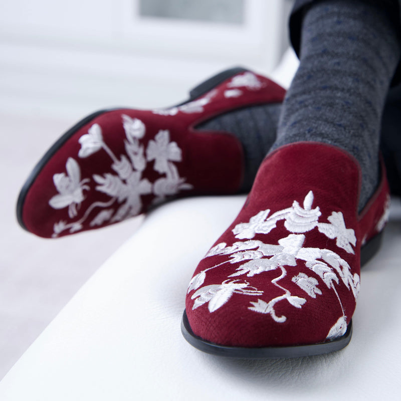 A Pair of Balogun - Maroon Loafers in by May Anthony