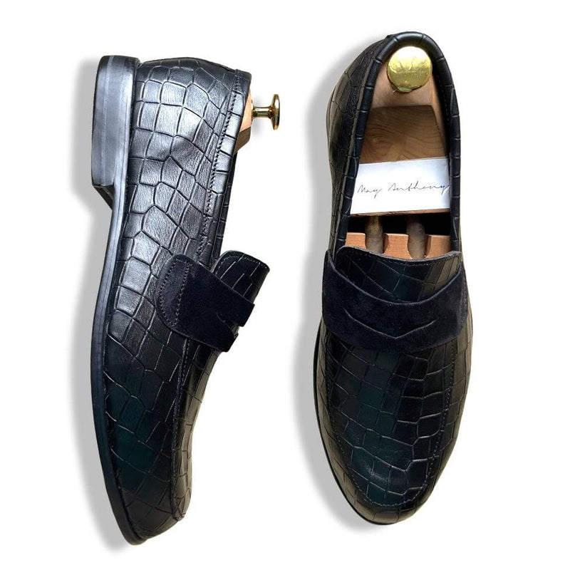 A Pair of Alligator Penny Loafers in by May Anthony