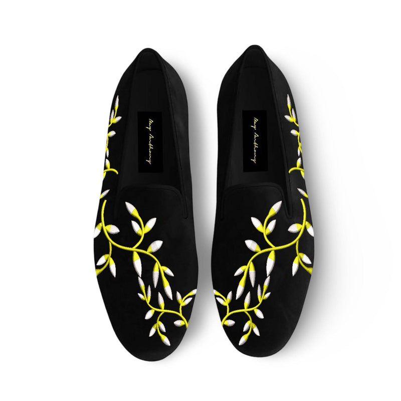 A Pair of Leonardo Loafers in Gold x White by May Anthony