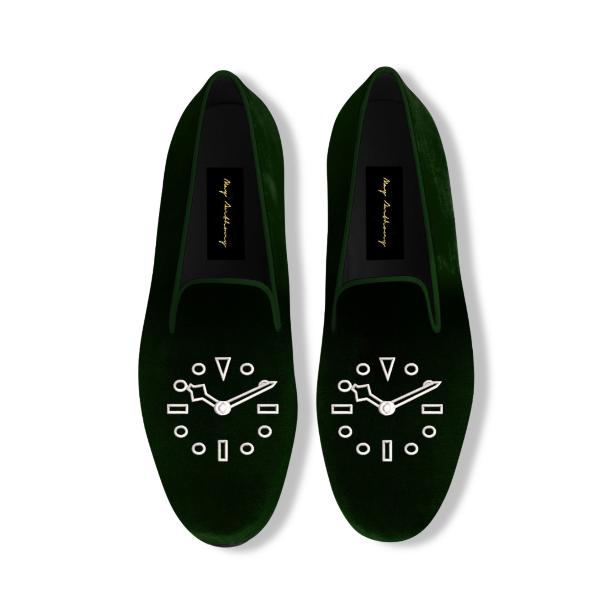 A Pair of The 58 Loafers in Green by May Anthony