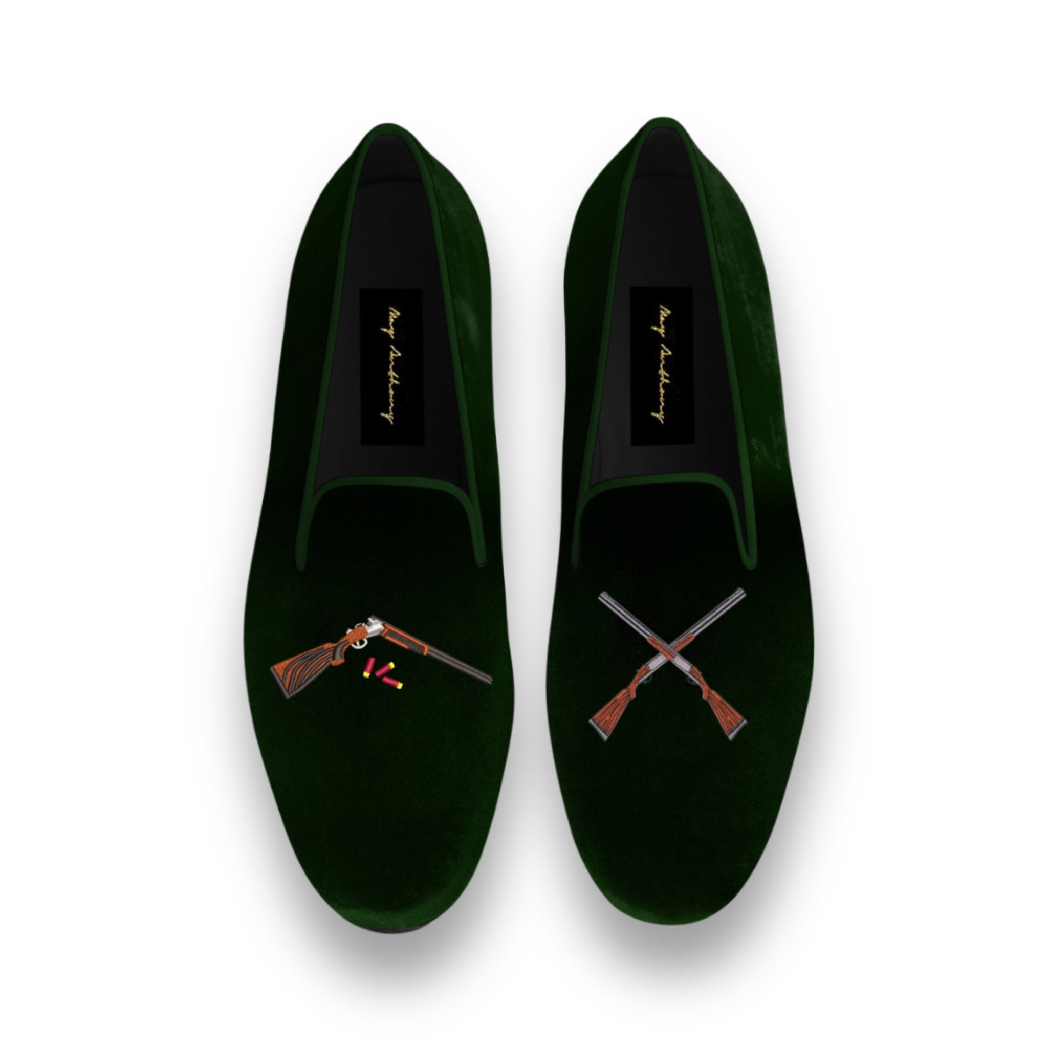 A Pair of Locked & Loaded Loafers in Green by May Anthony