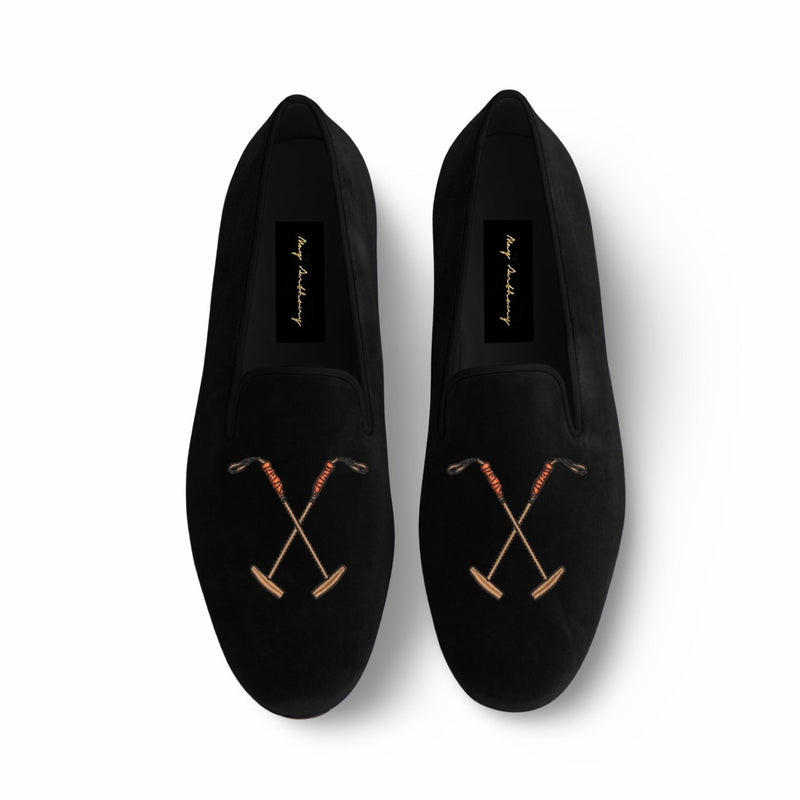 A Pair of Polo Mallets Loafers in Black by May Anthony
