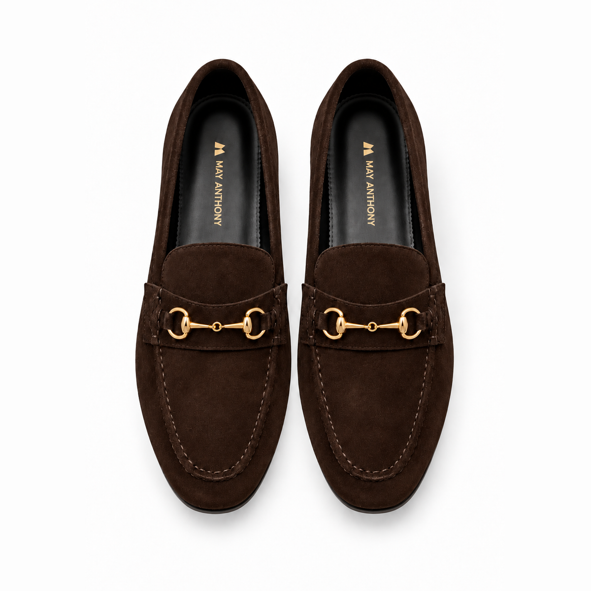 Arthur brown suede loafers - pair top view