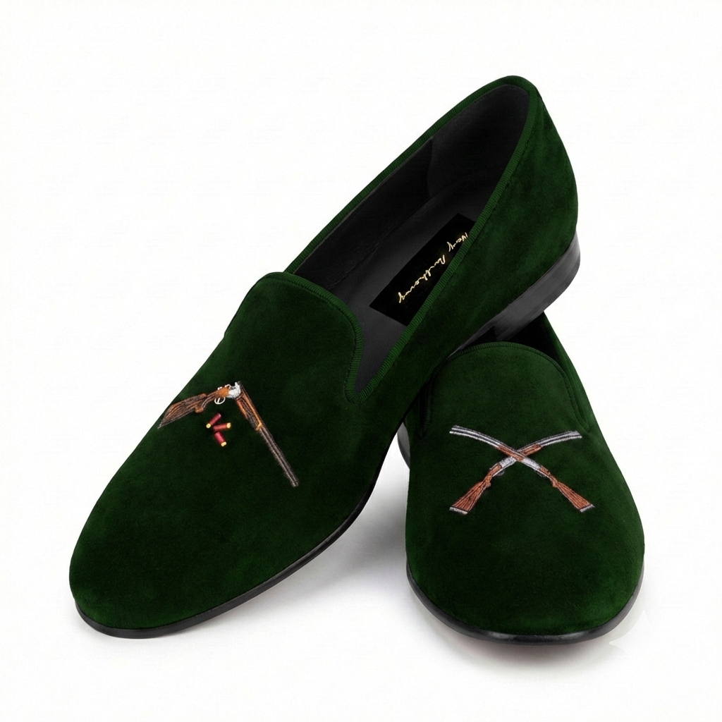 A Pair of Locked & Loaded Loafers in Green by May Anthony