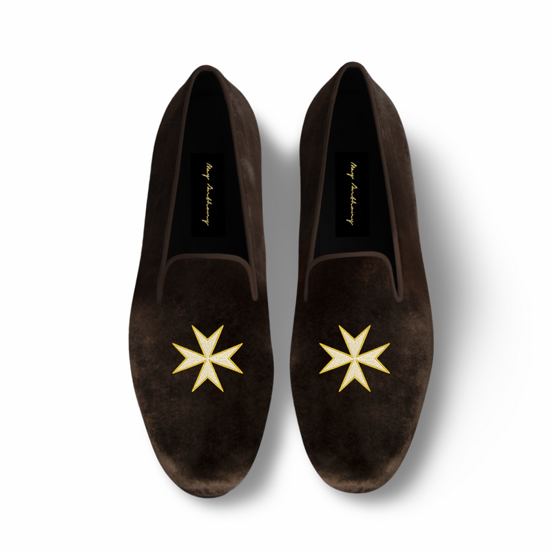 A Pair of Maltese Cross Loafers in Brown by May Anthony