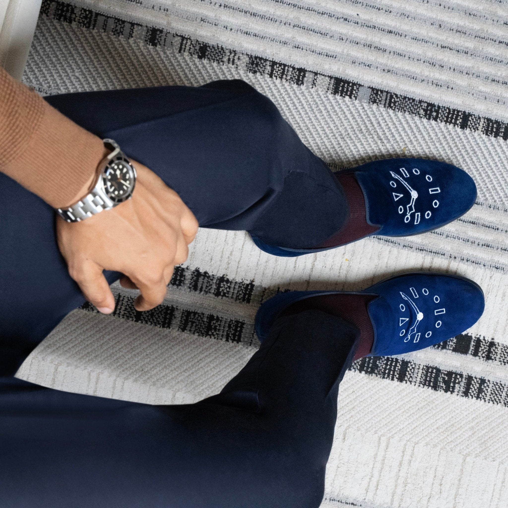 A Pair of The 58 Loafers in Blue by May Anthony