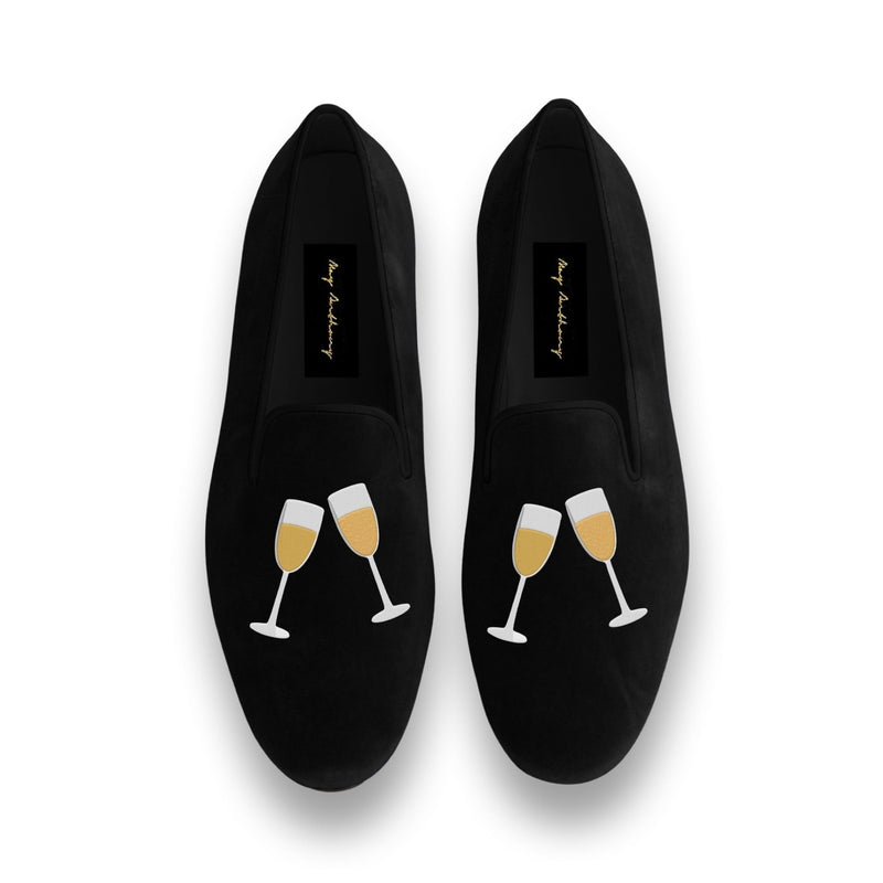 A Pair of Flute Champers Loafers in Black by May Anthony