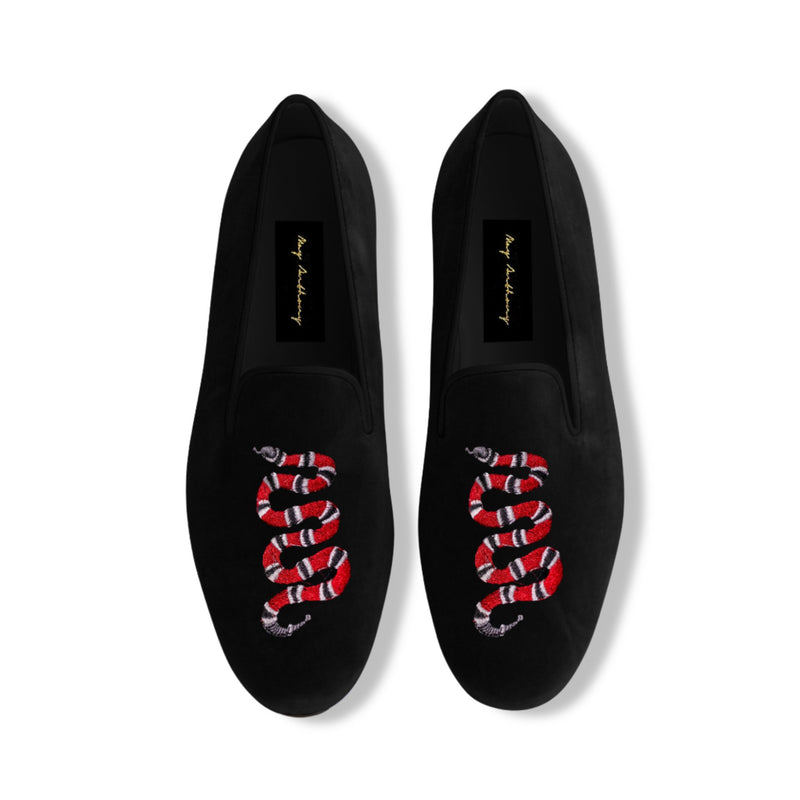 A Pair of Scarlet Loafers in Black by May Anthony